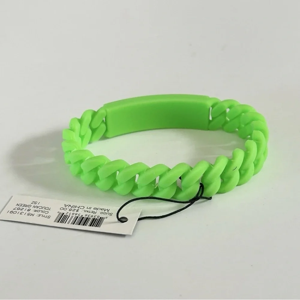 Marc by Marc Jacobs Silicone Green Braided Bracelet NWT